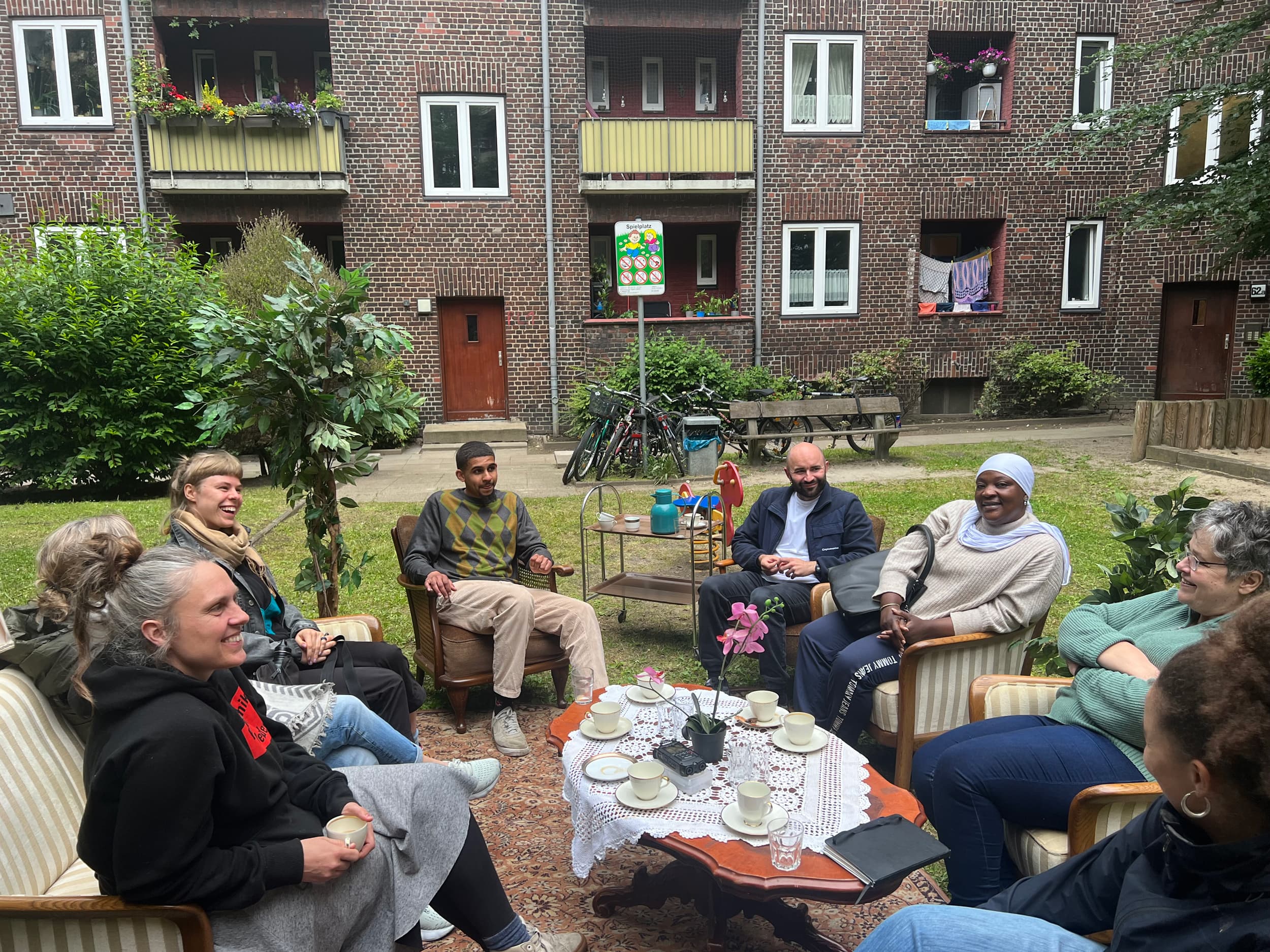 Treffen in einem der Innenhöfe