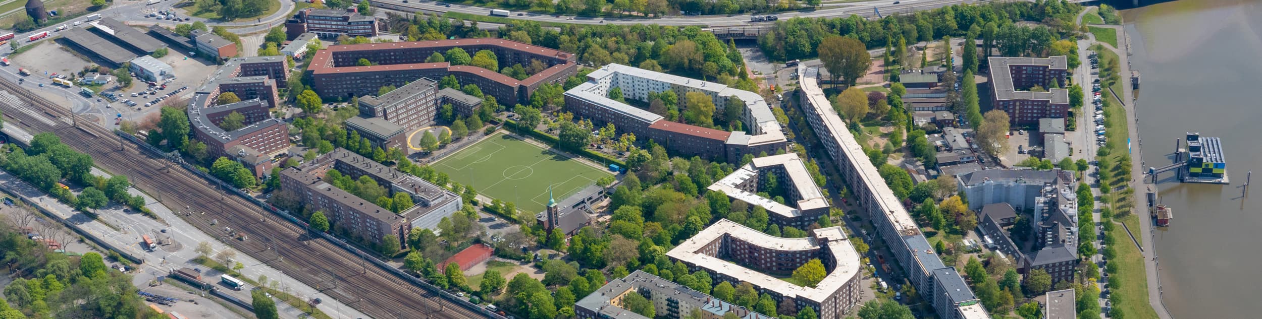 Luftbild der Veddel