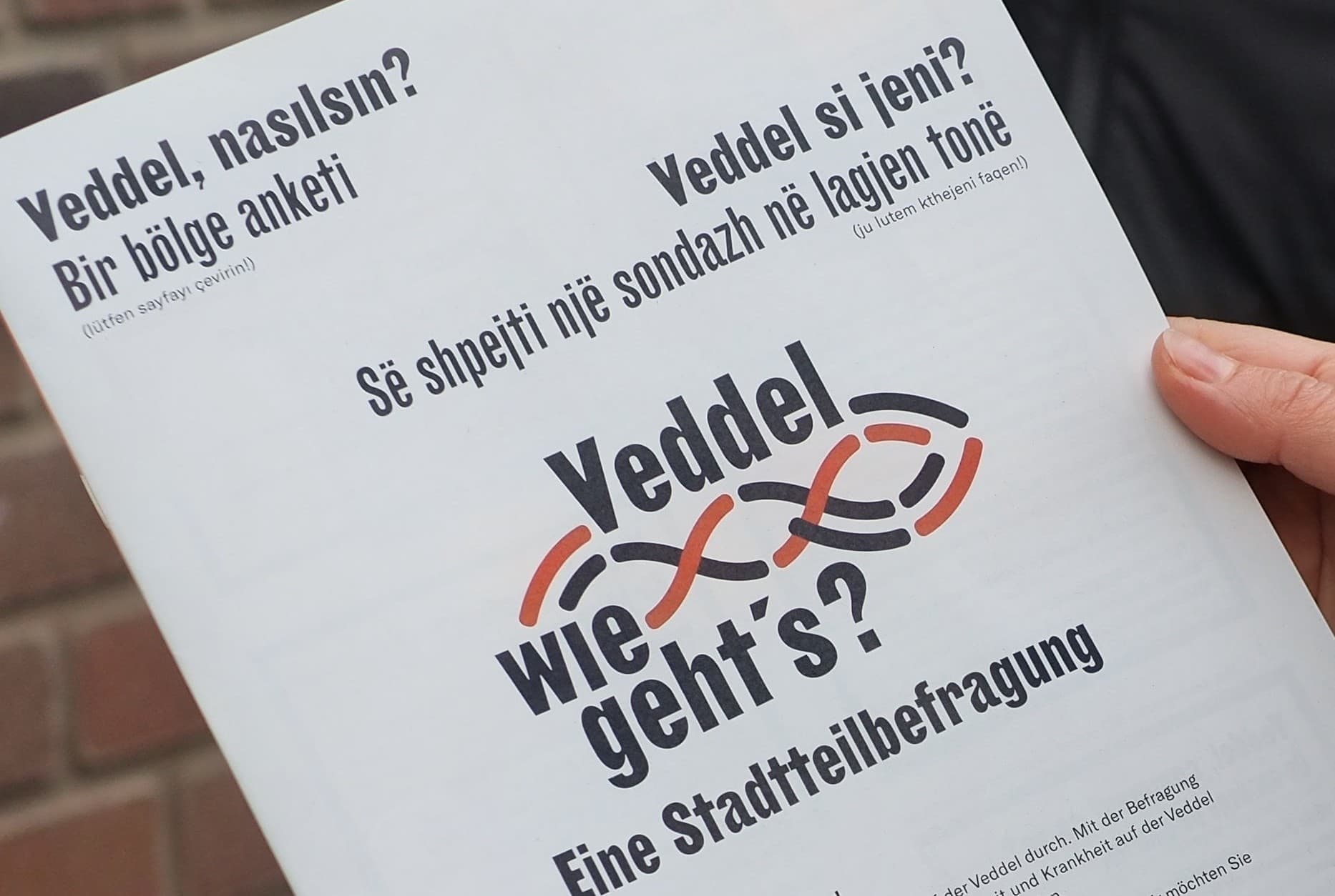 Titelseite des Survey-Fragebogen "Veddel, wie geht`s?"